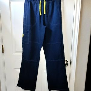 Spread Good Cheer blue scrub pants size Medium Tall